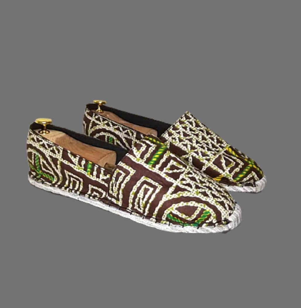 Polycoton Espadrille green and brown